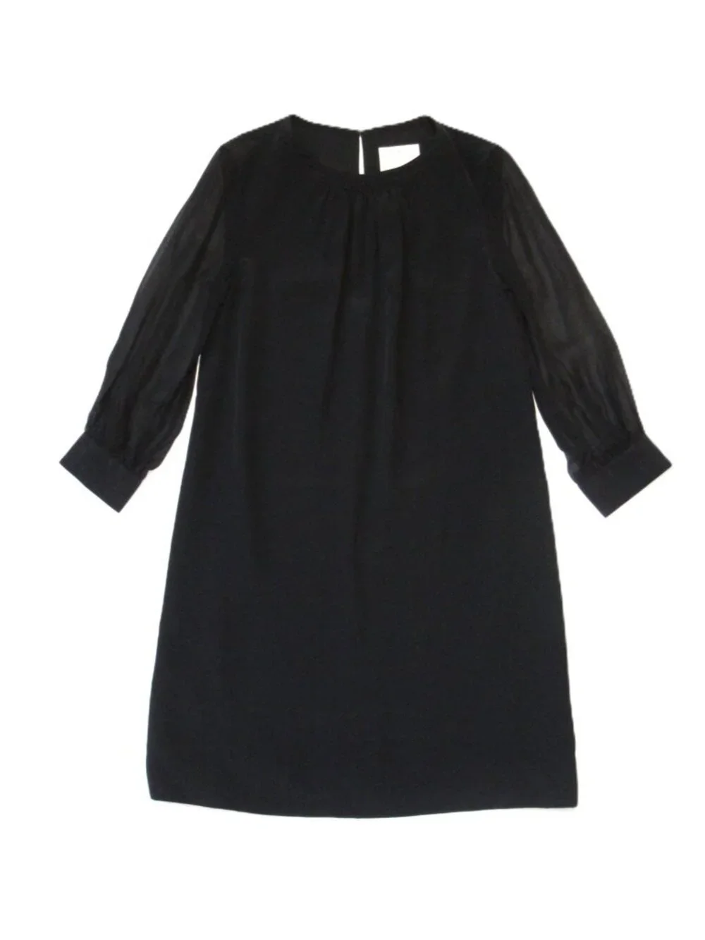 NWT kate spade Silk Shift in Black Sheer Sleeve Minimalist Dress 2